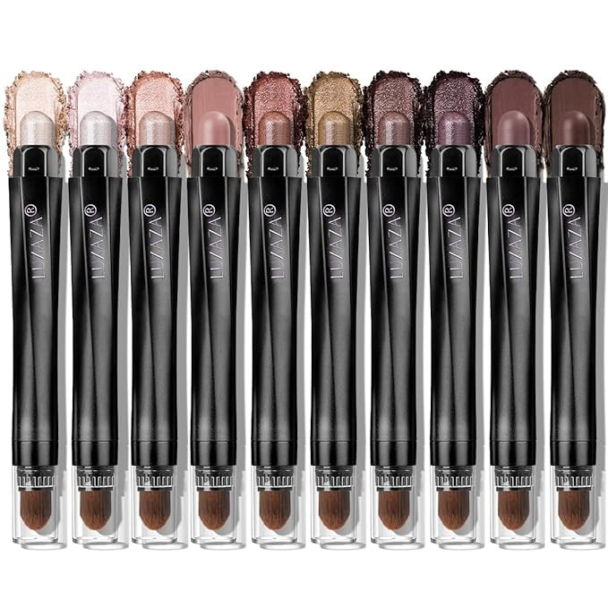 10PCS Eyeshadow Stick,Shimmer And Matte Brown Metallic Cream Eyeshadow Pencil Crayon with Smudge-... | Amazon (US)