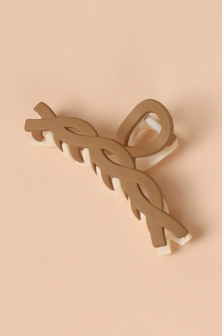 Connie Two Tone Hairclip - White/Tan | Petal & Pup (US)