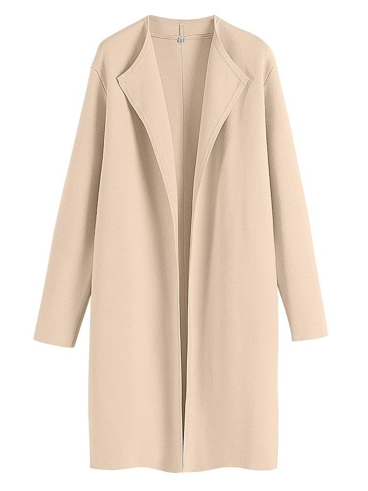 ANRABESS Women's Long Cardigans Sweater 2025 Fall Dressy Casual Lapel Knit Warm Trench Coatigan O... | Amazon (US)