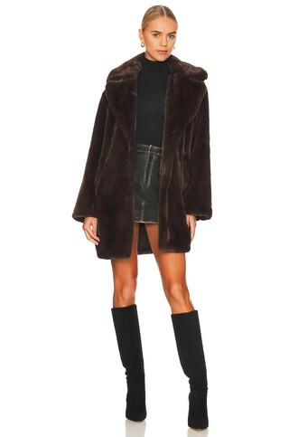 Linnea Teddy Coat in Bitter Chocolate | Revolve Clothing (Global)