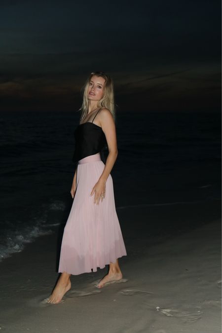 Florida / beach / baby pink twirl skirt / black crop top / Aritzia / tropical / vacation / spring 

#LTKSeasonal #LTKstyletip