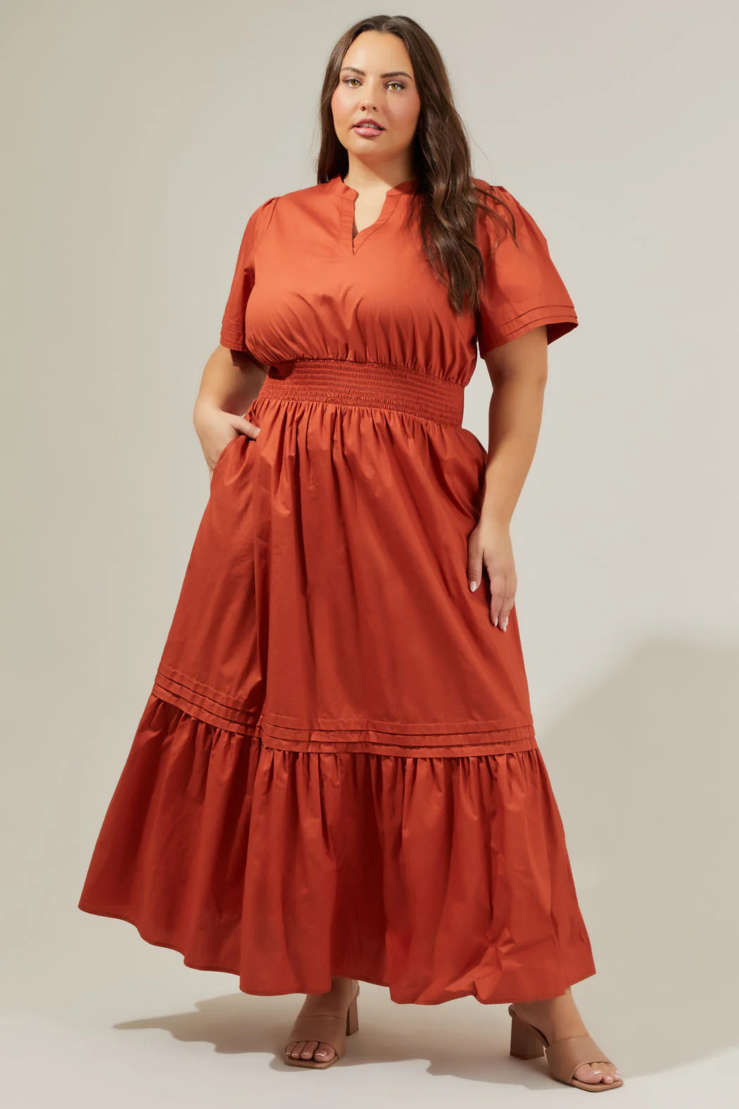 Belraj Poplin Maxi Dress Curve | Sugarlips