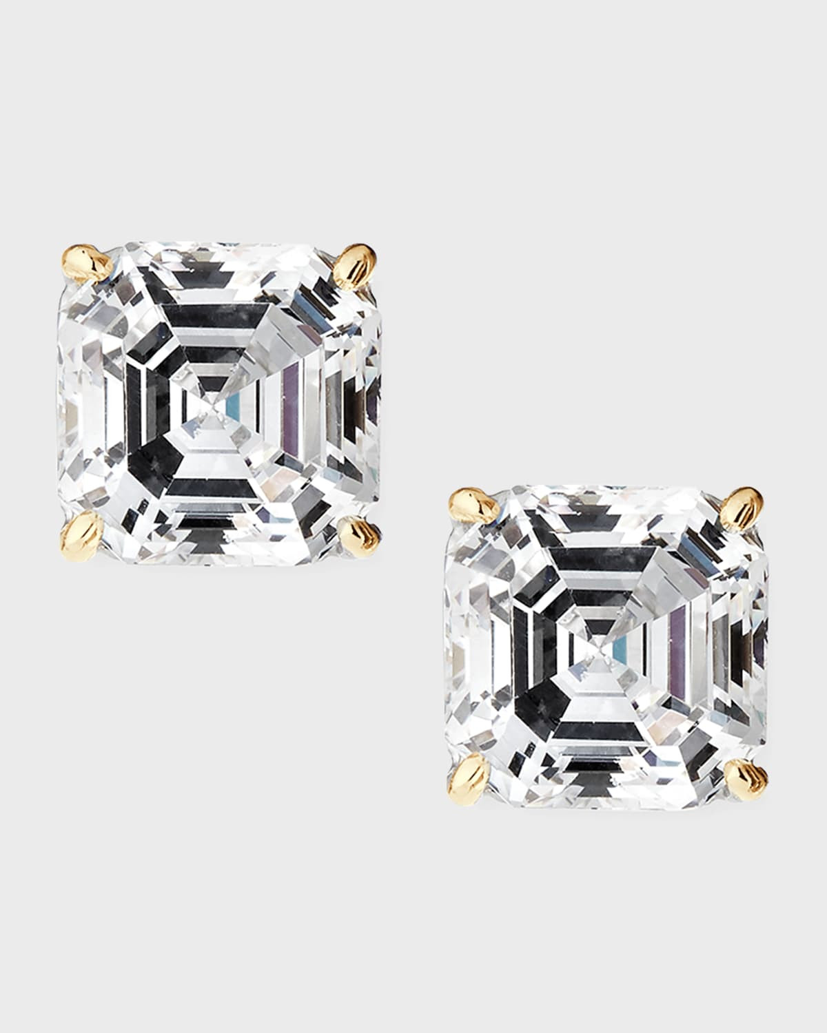 14K Yellow Gold 5ct Asscher Stud Earrings | Neiman Marcus