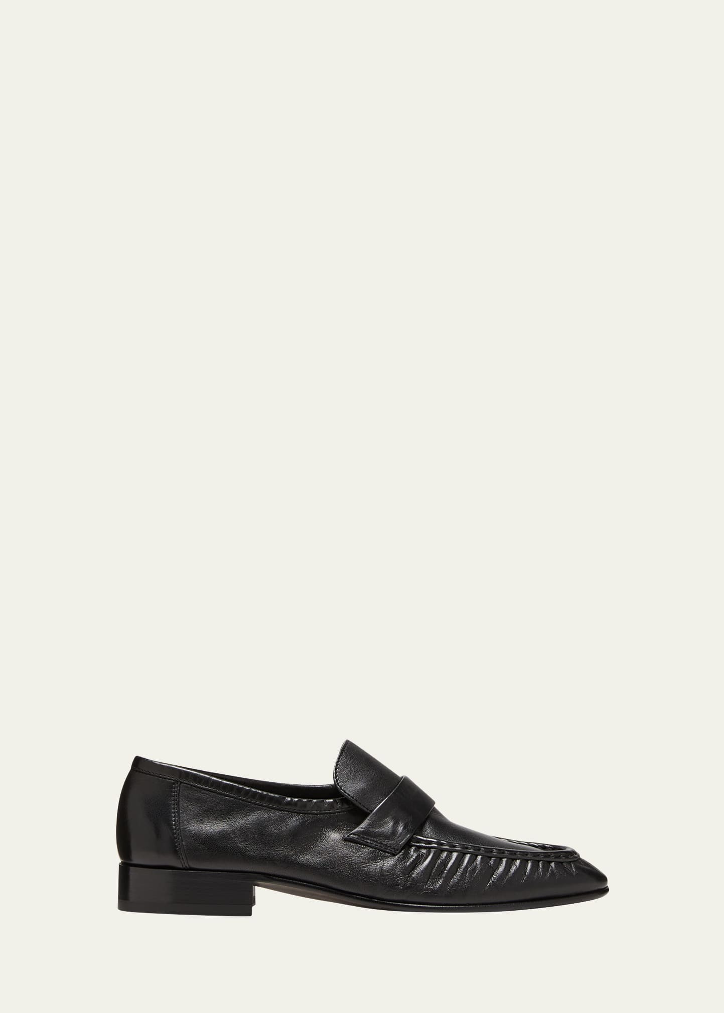 THE ROW Soft Leather Flat Loafers | Bergdorf Goodman