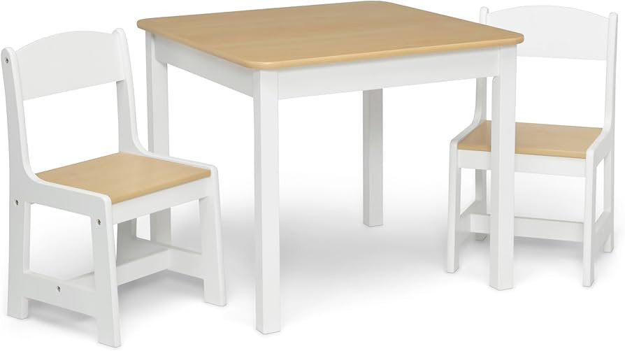 Delta Children MySize Kids Wood Table and Chair Set (2 Chairs Included) - Ideal for Arts & Crafts... | Amazon (US)