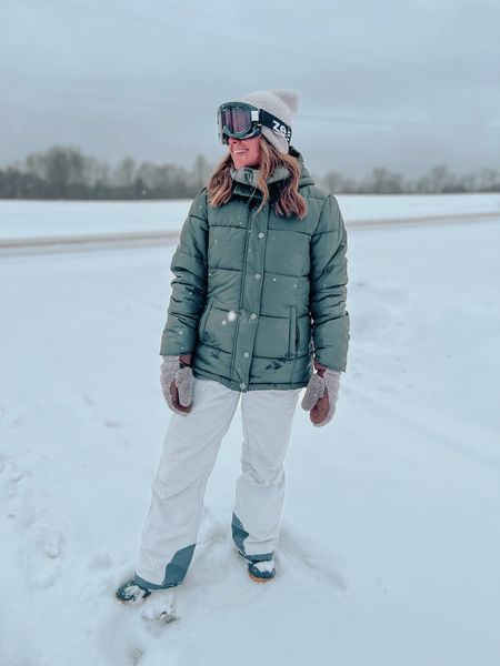 My snow clothes— I am wearing a medium in the coat, kids size xl snowpants (I linked the adult version too) and ll bean boots and carhartt hat and mittens. My goggles are old so I linked similar. 

#LTKstyletip #LTKSeasonal #LTKfindsunder100