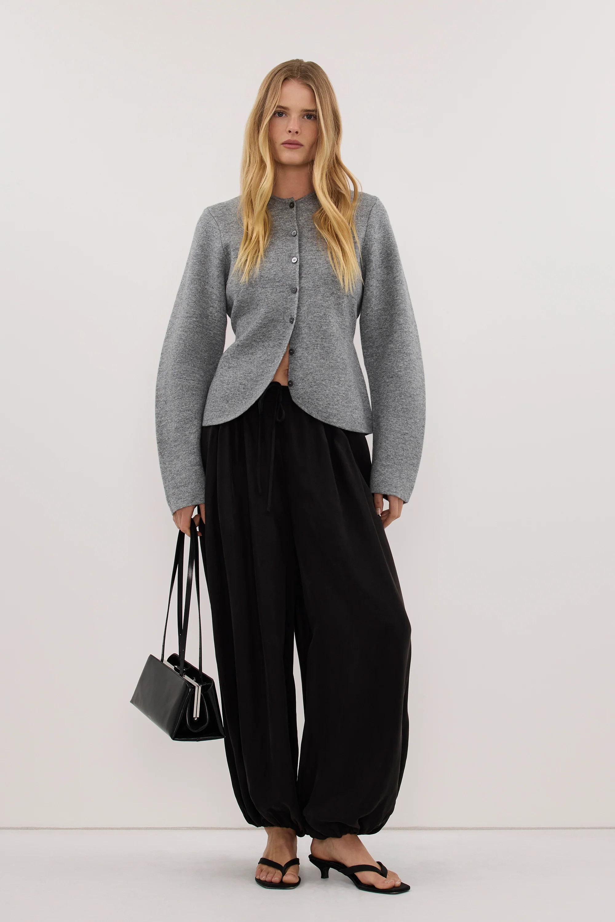 ELIZA GREY MARLE CINCHED CARDIGAN | DISSH