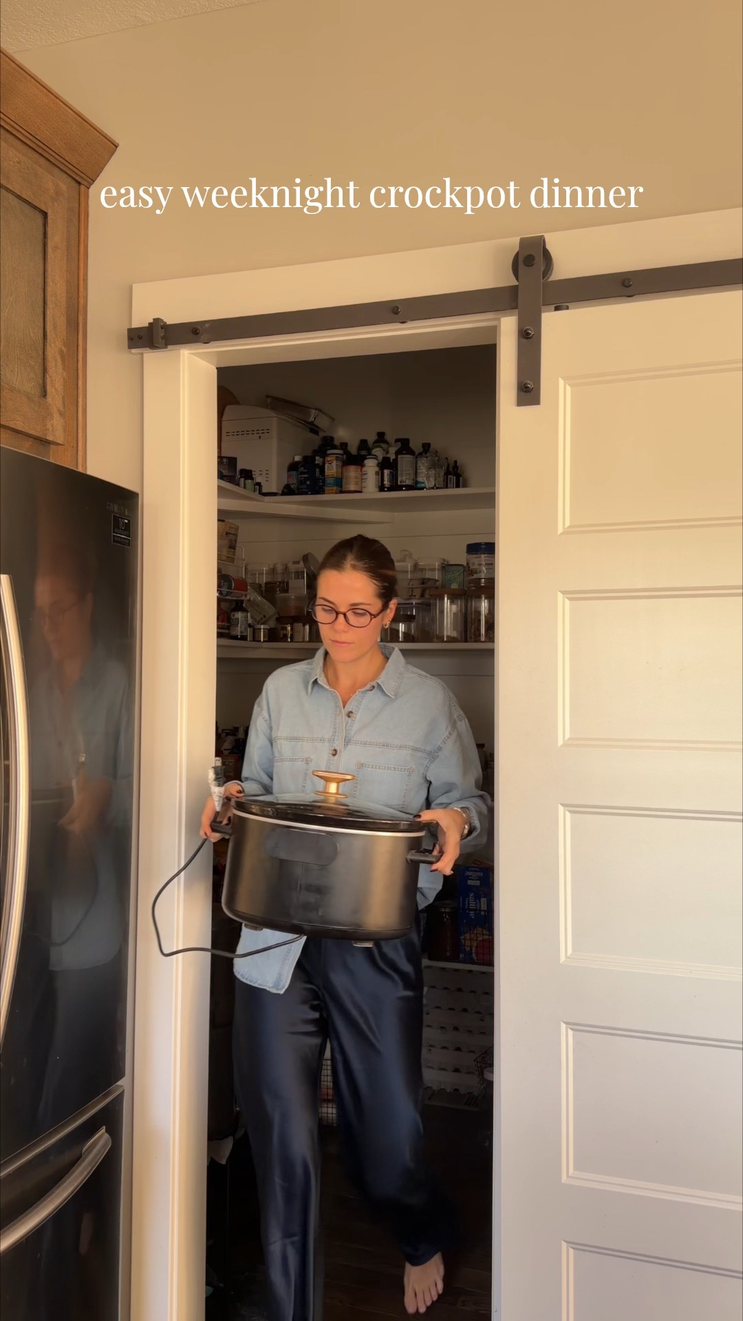 denim top in a medium and pants (real silk! not satin) pants in a small 

#LTKdayinmylife #LTKootd #LTKSeasonal