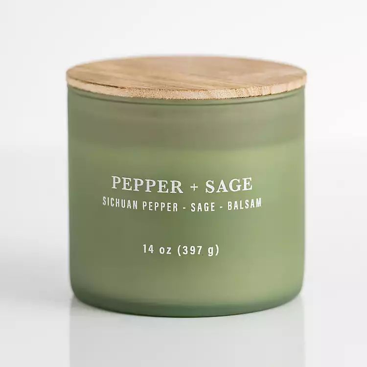 New! Pepper and Sage Triple Wick Jar Candle | Kirkland's Home