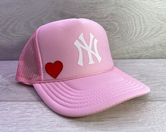 New York NYC NY Heart Love Pink Trucker Hat Cap Snapback Adult | Etsy | Etsy (US)