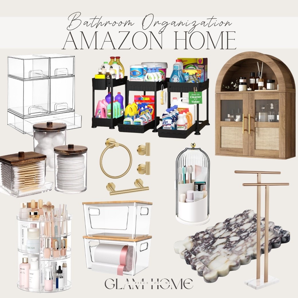 Amazon bathroom organization, bathroom organization ideas, bathroom storage solutions, Amazon home finds, bathroom declutter, small bathroom storage, vanity organization, under sink organization, shower storage, bathroom shelves, drawer organizers, countertop organization, aesthetic bathroom, neutral bathroom decor, home organization, bathroom essentials, storage bins, clear organizers, spa bathroom vibes, minimalist bathroom, space saving ideas, Amazon storage finds, organizing hacks, bathroom makeover, tidy bathroom ideas, everyday organization, functional home finds, bathroom caddies, linen closet organization, modern bathroom storage