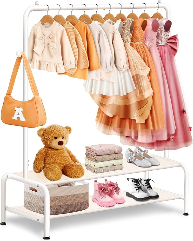 Kids Clothing Rack - Kids Dress Up Clothes Rack - Baby Toddler Closet - Freestanding Coat Rack wi... | Amazon (US)