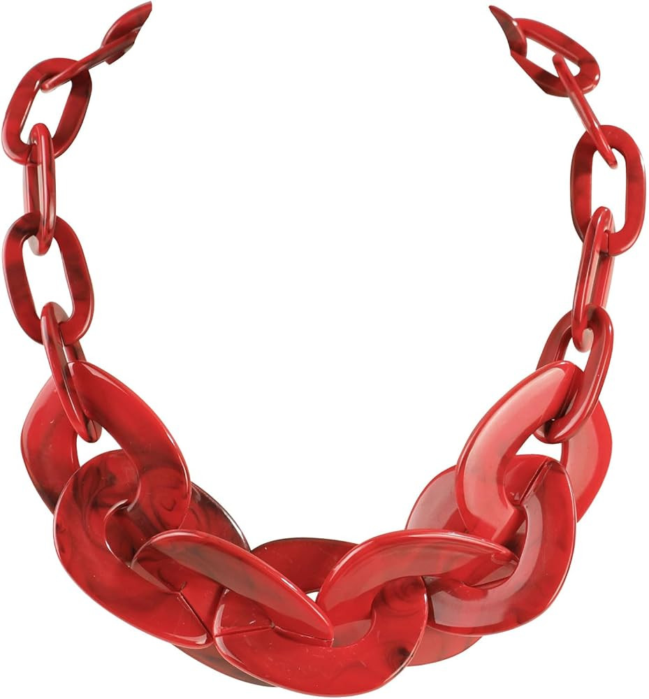 Statement Chunky Acrylic Collar Necklace for Women, Acrylic Chain Link Necklace Jewelry Gifts | Amazon (US)