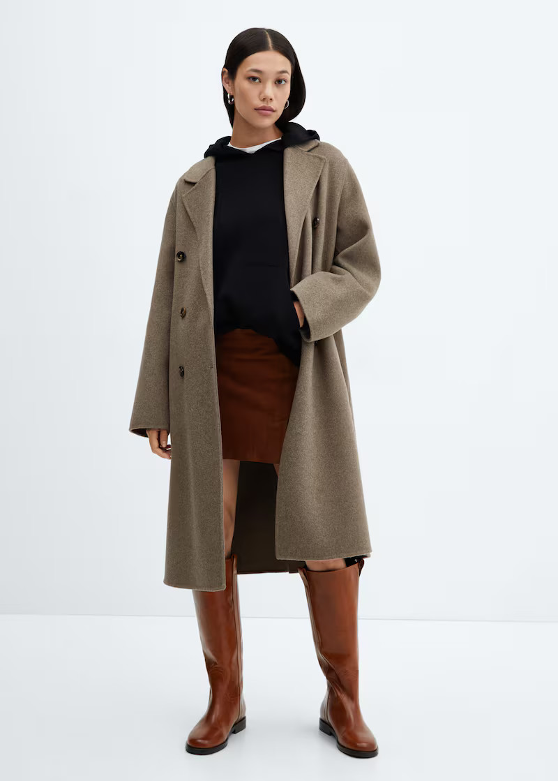 Handmade oversized wool coat -  Women | Mango USA | MANGO (US)