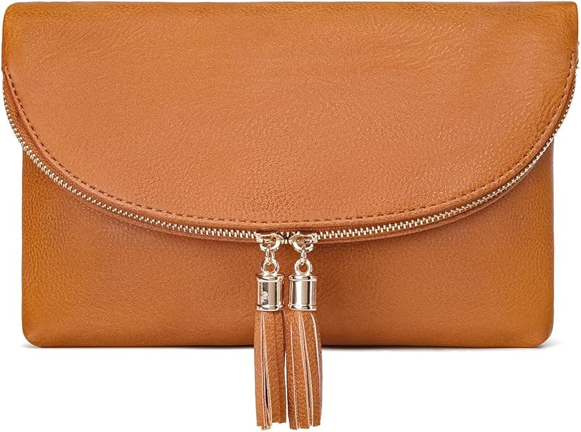 Solene Womens Envelop Clutch Purse Multi Compartments, 6 Card Slot Inside, Crossbody Bag With Tas... | Amazon (US)