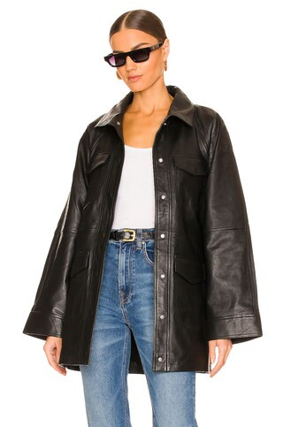 L'Academie The Camillei Jacket in Black from Revolve.com | Revolve Clothing (Global)