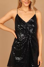 Riri Sequinned Wrap Mini Dress - Black | Petal & Pup (US)
