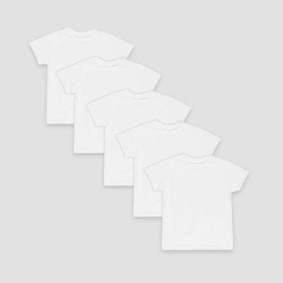 Hanes Boys' 5pk Crew T-Shirt - White | Target
