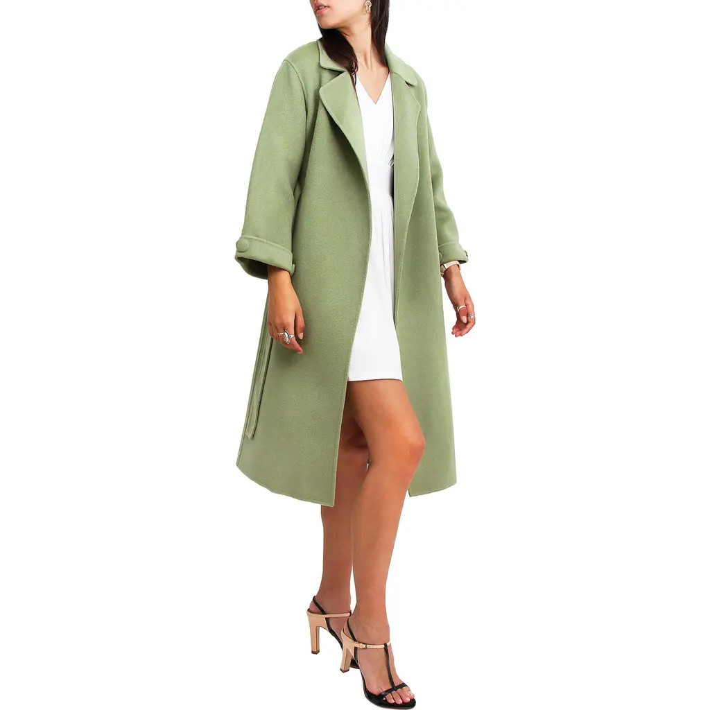 Belle & Bloom Stay Wild Wool Coat in Green at Nordstrom, Size Large | Nordstrom