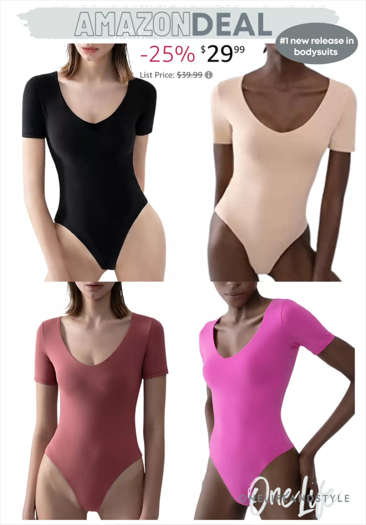 PUMIEY Women's V Neck Short Sleeve Bodysuit Sexy Tops Sharp Collection