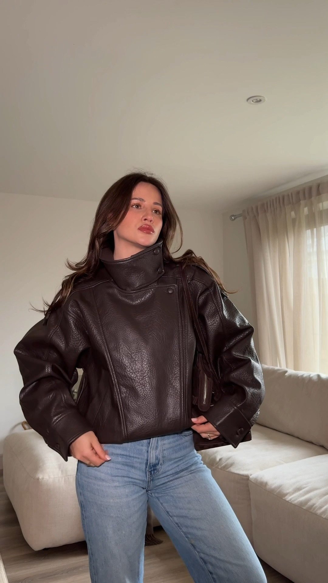 Viral Zara leather jacket outfit of the day 

#LTKwinter #LTKuk