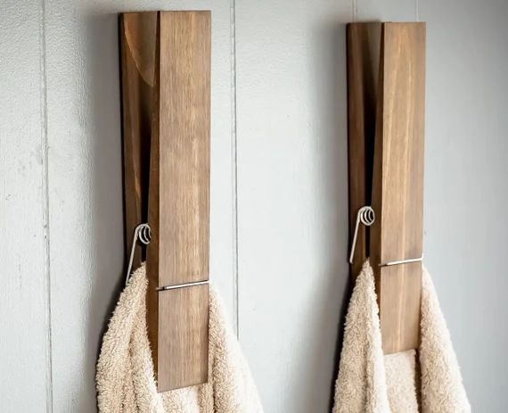 Jumbo Clothespin Bathroom Towel Holder One 12 | Etsy | Etsy (US)