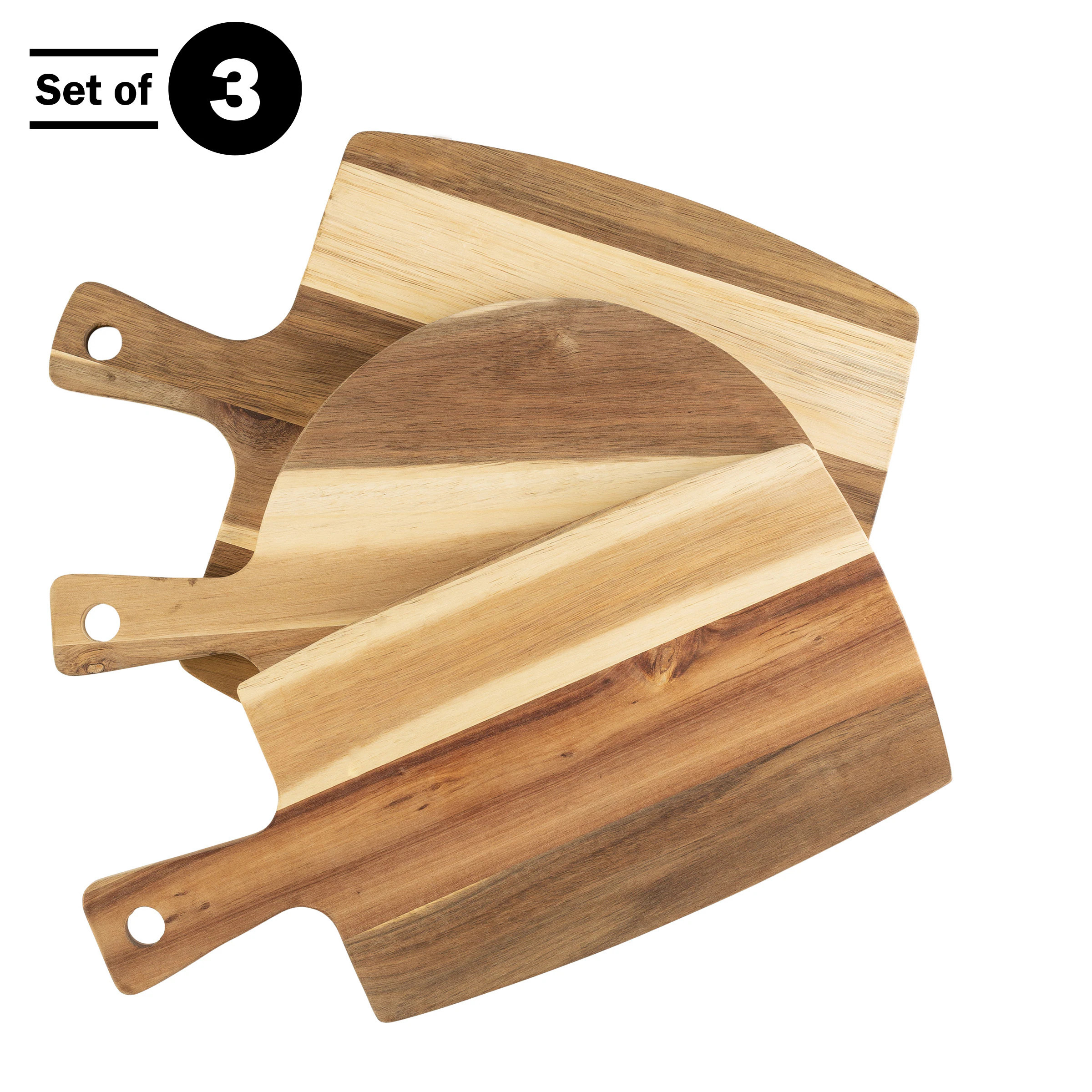 Classic Cuisine 3 -Pack 17-in L x 8-in W Wood Cutting Board in Brown | KIT-CUT3 | Lowe's