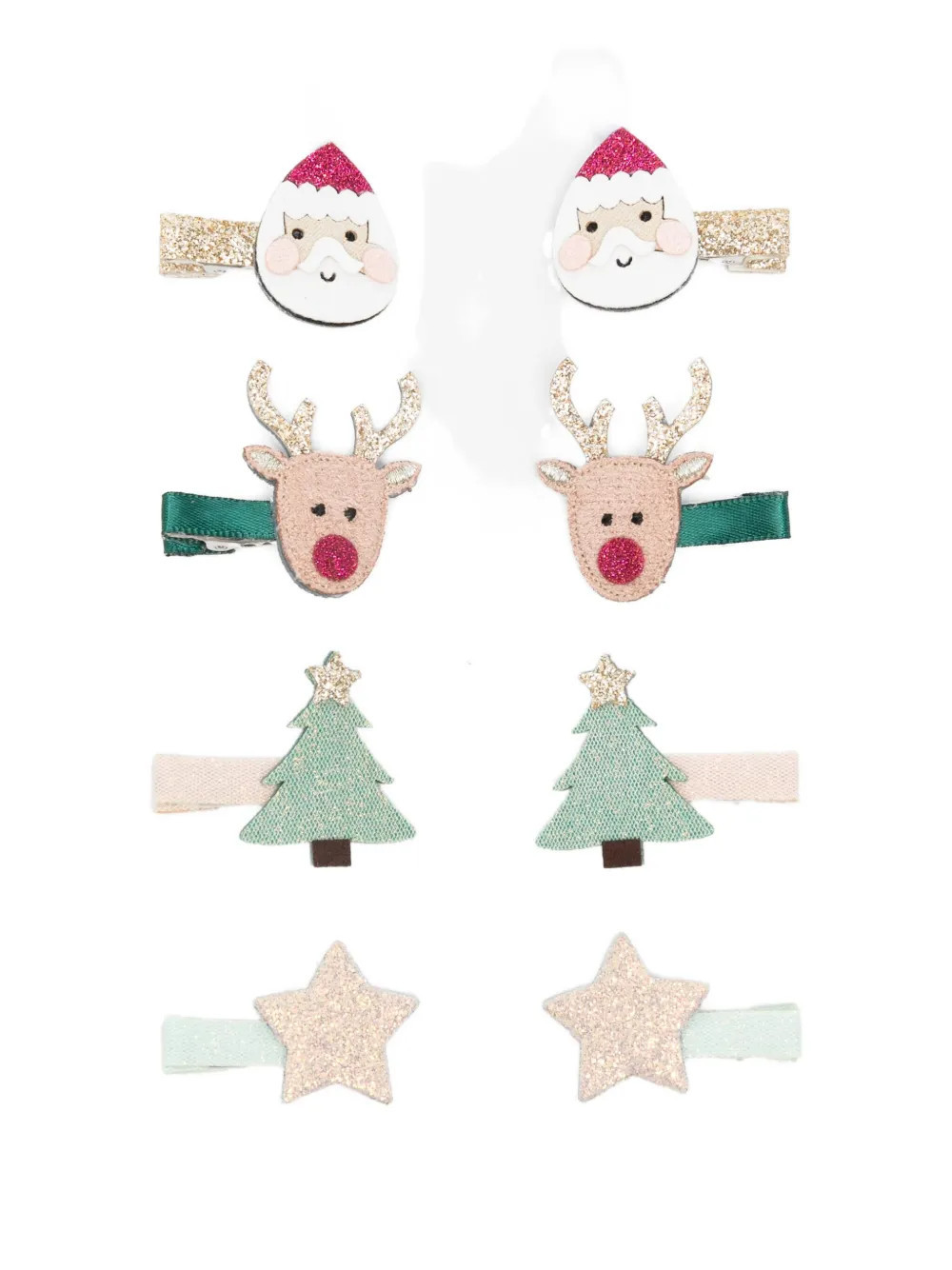 mimi & lula glitter christmas mini hair clips (set of eight) - Green | Farfetch Global