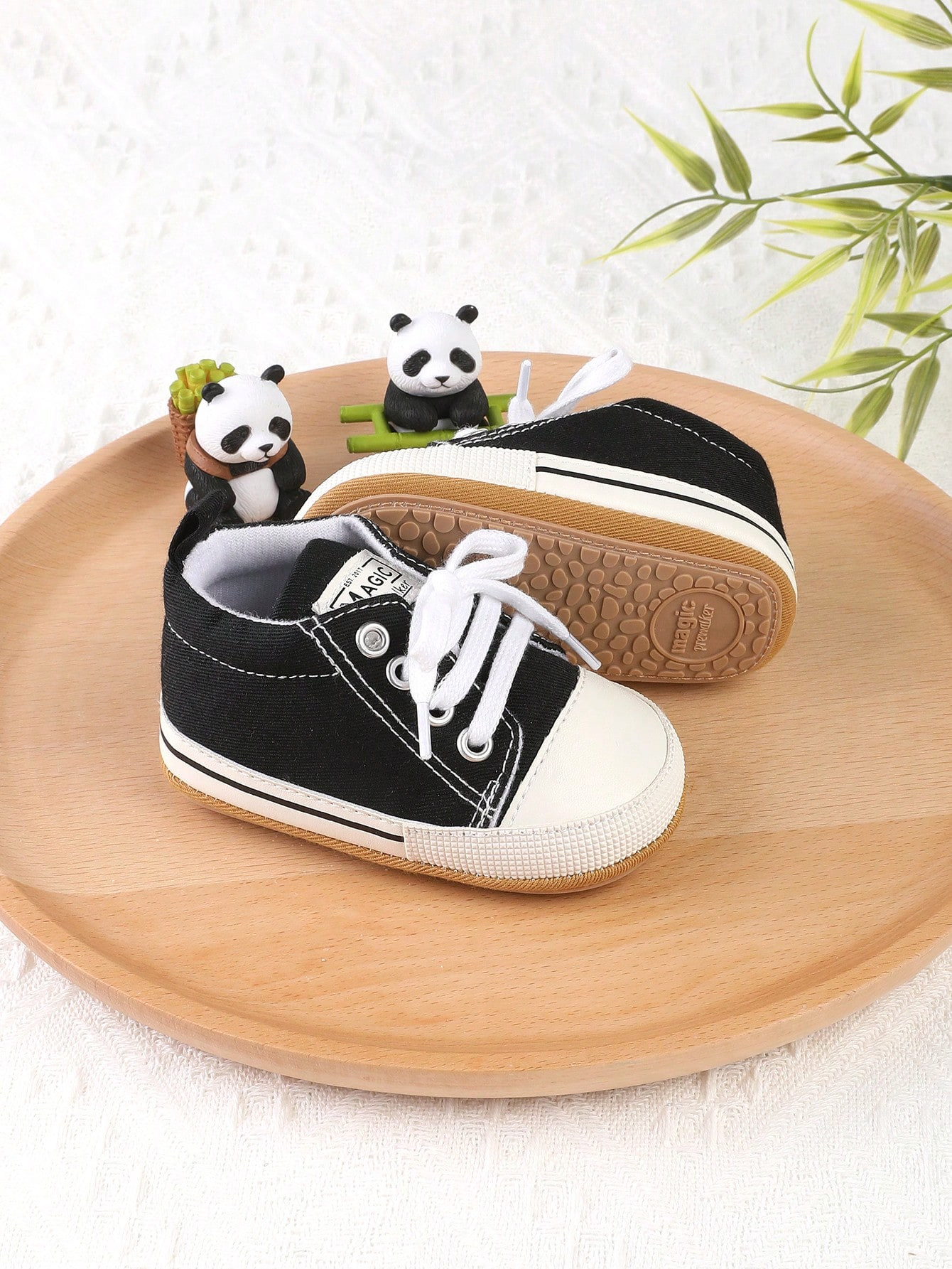 1pair Kids Canvas Shoes Flat Lace-Up Sneakers Anti-Slip Toddler Shoes Suitable For Spring, Autumn... | SHEIN