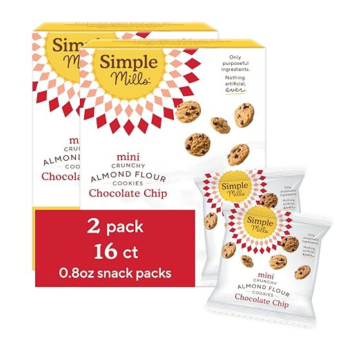 Simple Mills Almond Flour Mini Chocolate Chip Cookie Snack Packs, Healthy Snacks for Kids, Individual Packs, Gluten Free, 8ct (Pack of 2) | Amazon (US)