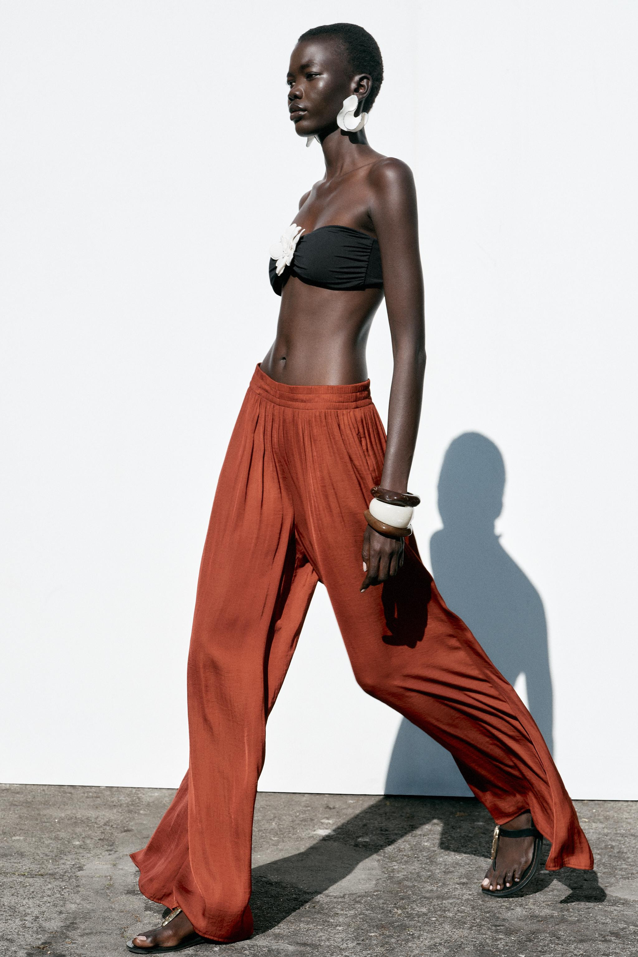 FLOWY WIDE LEG PANTS | Zara US