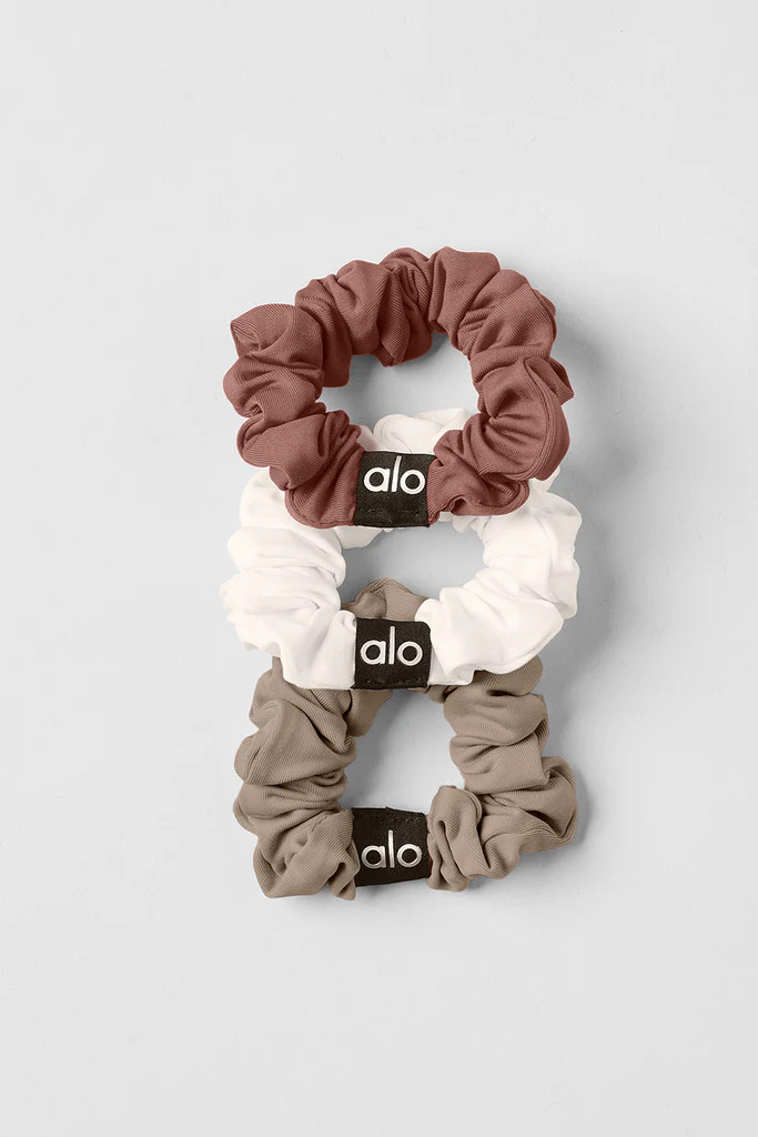 Fresh Mini Scrunchie 3-Pack - Chestnut/Ivory/Gravel | Alo Yoga (US)