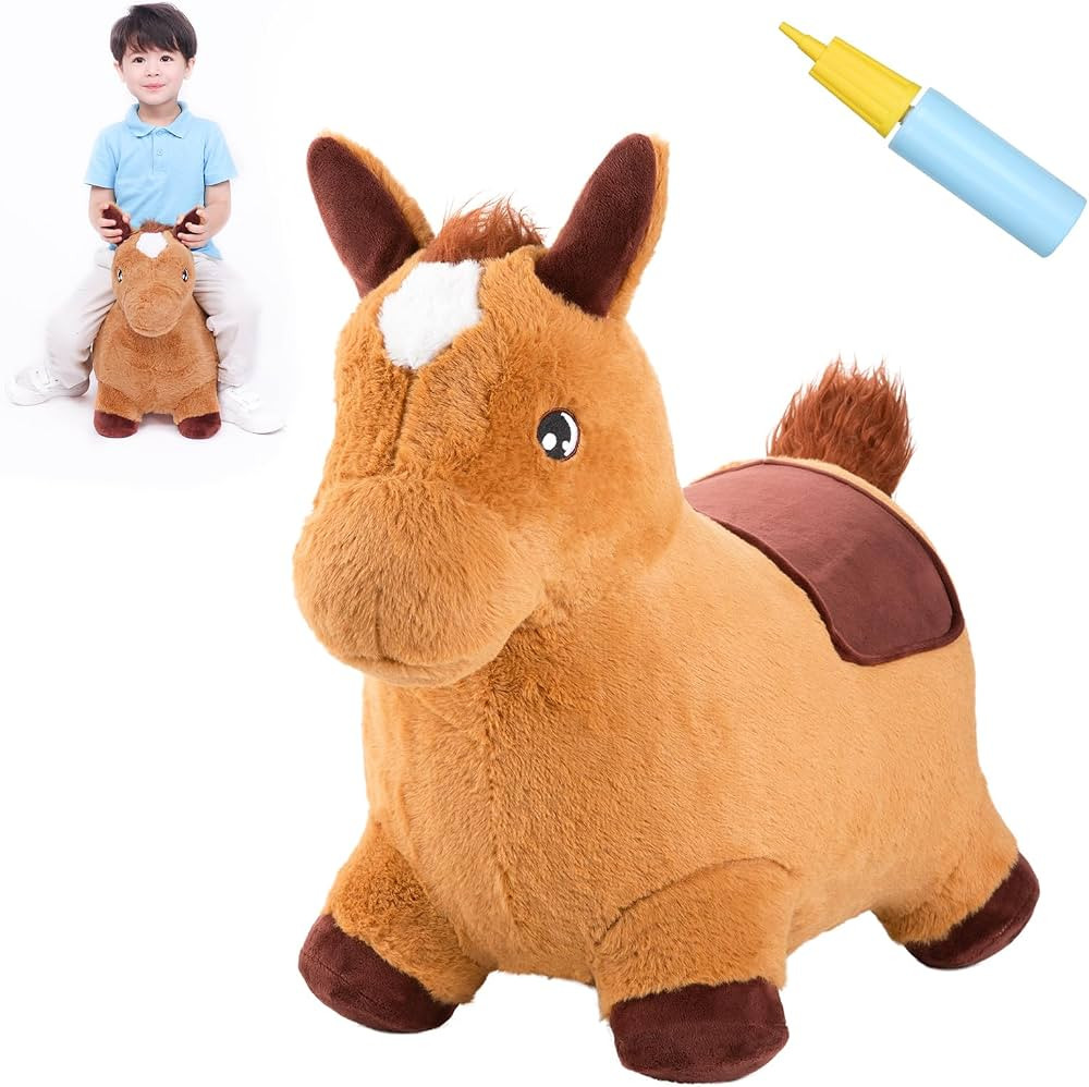 INPANY Bouncy Horse Toys Hopper, Toddler Bouncing Farm Animal, Ultra Thick Plush Inflatable Horse... | Amazon (US)