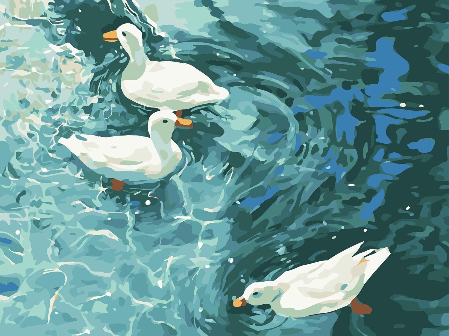 ZRIZQ Paint by Numbers Kit for Adults Beginner Animal,Duck,16x20 | Amazon (US)