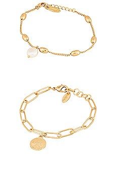 Ettika Charm Bracelet Set in Gold from Revolve.com | Revolve Clothing (Global)