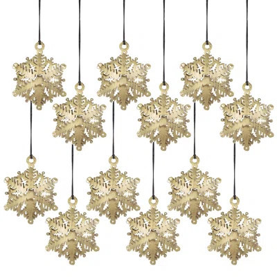 Snowflake Hanging Ornaments - Set of 12 - Gold | Wayfair North America