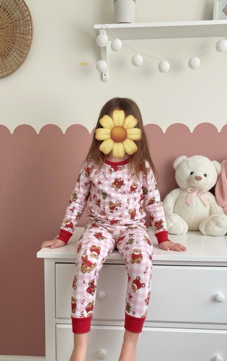 Obsessed is an understatement! These adorable holiday pajamas are perfect for snuggling up, opening presents, or just enjoying a cozy movie night. The sweet pink gingham mixed with the festive teddy bear print is giving all the nostalgic Christmas vibes. The ribbed cuffs keep them perfectly in place for those busy little bodies!

#LTKHoliday #LTKKids #LTKmomlife