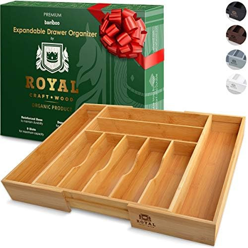Bamboo Kitchen Drawer Organizer - Expandable Silverware Organizer/Utensil Holder and Cutlery Tray... | Amazon (US)