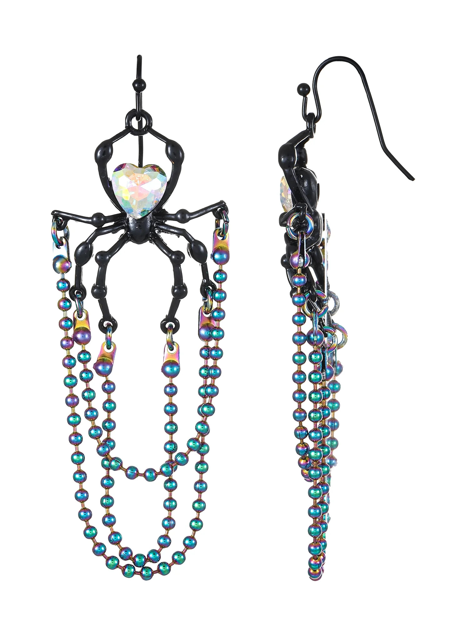 Way to Celebrate Halloween Spider Chains Earring, Fishhook, Black, 1 Pair, Female | Walmart (US)