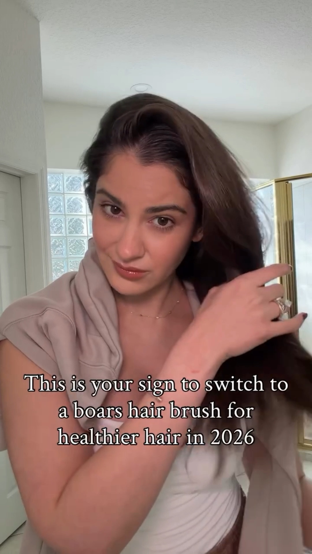 Healthier hair starts with the right brush 

I didn’t realize how much using a boar hair brush can change my hair. Unlike plastic or metal brushes, boar bristles gently distribute your scalp’s natural oils from root to tip—leaving hair shinier, smoother, and less prone to breakage.

It also: 

Reduces frizz
Supports natural shine
Gentle on the scalp
Perfect for daily brushing

If you want stronger, healthier-looking hair, this is the brush your routine is missing.

Want to give it a try? Comment BRUSH and I’ll send you a link to my exact one and some other more affordable options. 

#HairCareRoutine #HealthyHairJourney #hairgoals #ShinyHair #HairCareEssentials
