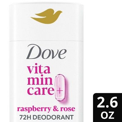 Dove Beauty VitaminCare+ Aluminum Free Raspberry & Rose Deodorant Stick for Women - 2.6oz | Target
