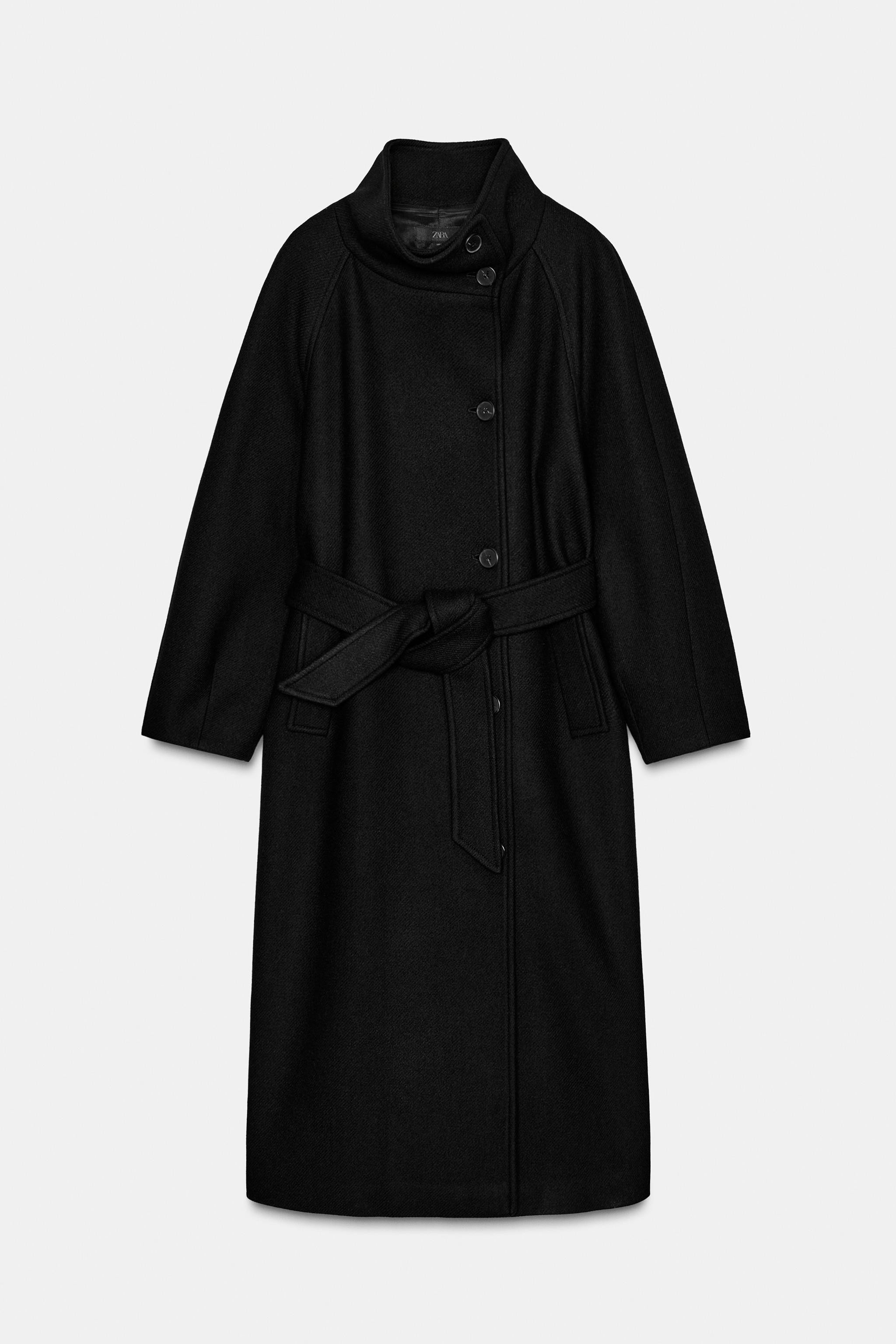 LONG WOOL COAT WITH HIGH NECK | Zara US