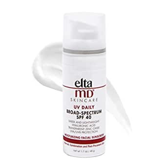 EltaMD UV Daily Face Sunscreen Moisturizer with Hyaluronic Acid, Broad Spectrum SPF 40, Non greas... | Amazon (US)