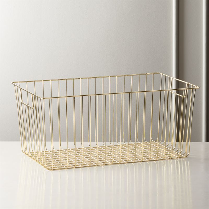 Roscoe Large Rectangle Metal Basket + Reviews | CB2 | CB2