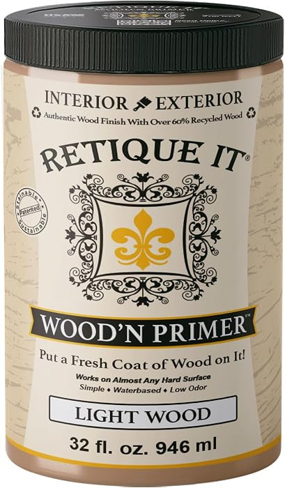 Retique It Wood'n Primer - Paint it then stain it - Stainable Wood Fiber Paint (Light Wood, Large... | Amazon (US)