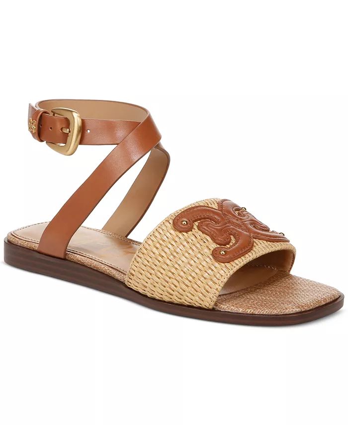 Sam Edelman Ilsie Strappy Raffia Flat Sandals - Macy's | Macy's