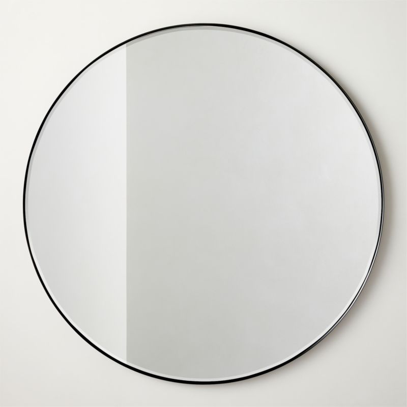 Graduate Beveled Black Round Wall Mirror 48" + Reviews | CB2 | CB2