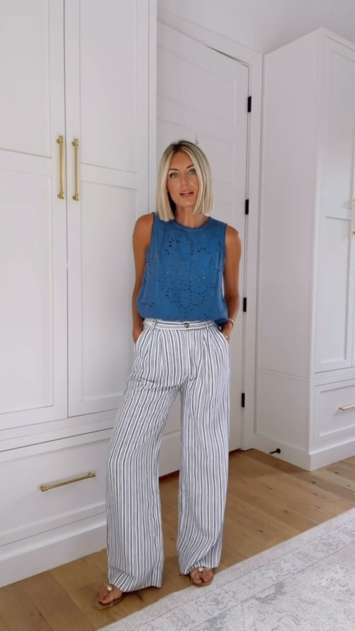 These pants are such a great closet staple for warmer weather! They are perfect for work or play! Wearing S/26.

Loverly Grey, Abercrombie, Fourth of July outfit ideas, striped linen pants, summer fashion, summer workwear, summer outfit ideas

#LTKootd #LTKSeasonal #LTKWorkwear