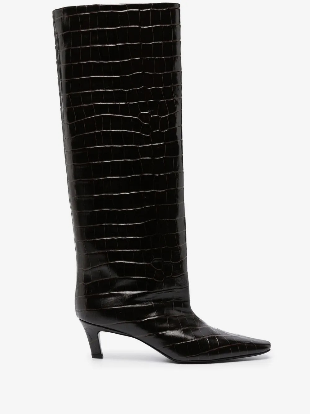 TOTEME crocodile-embossed knee-high boots - Brown | Farfetch Global