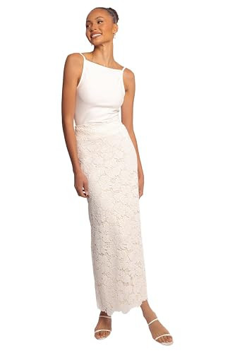 Mika Floral Lace Maxi Skirt - White M | Amazon (US)